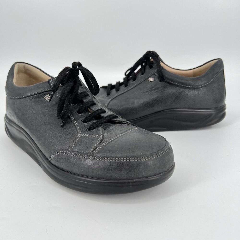 Finn Comfort Ikebukuro Lace Up Sneakers Shoes Womens Wide Width Sz UK 9.5W Black